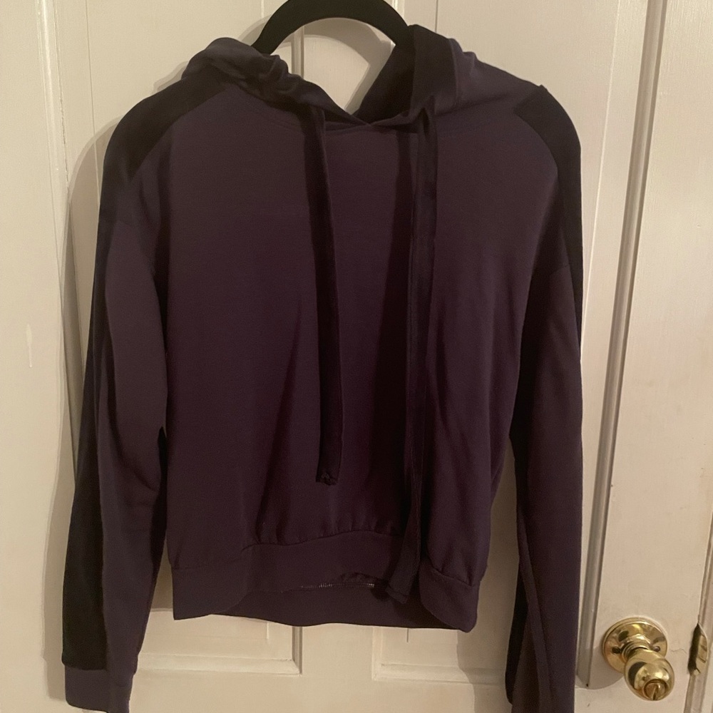 Navy Velvet Sweatshirt